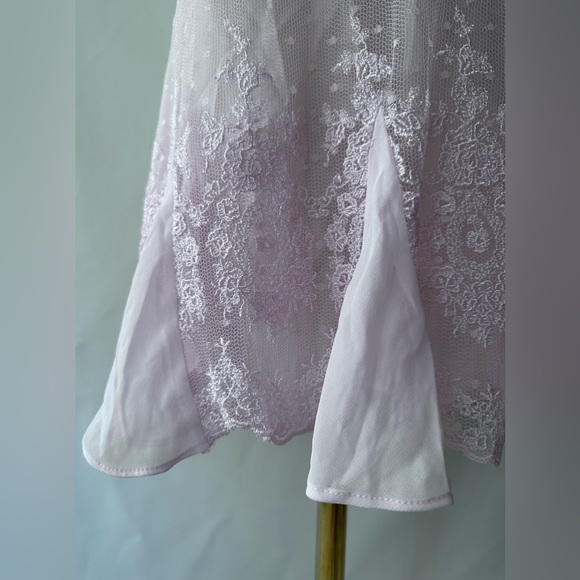 Flora Light Pink Lace Overlay Embroidered Appliqué Chemise Lingerie - Picture 11 of 13